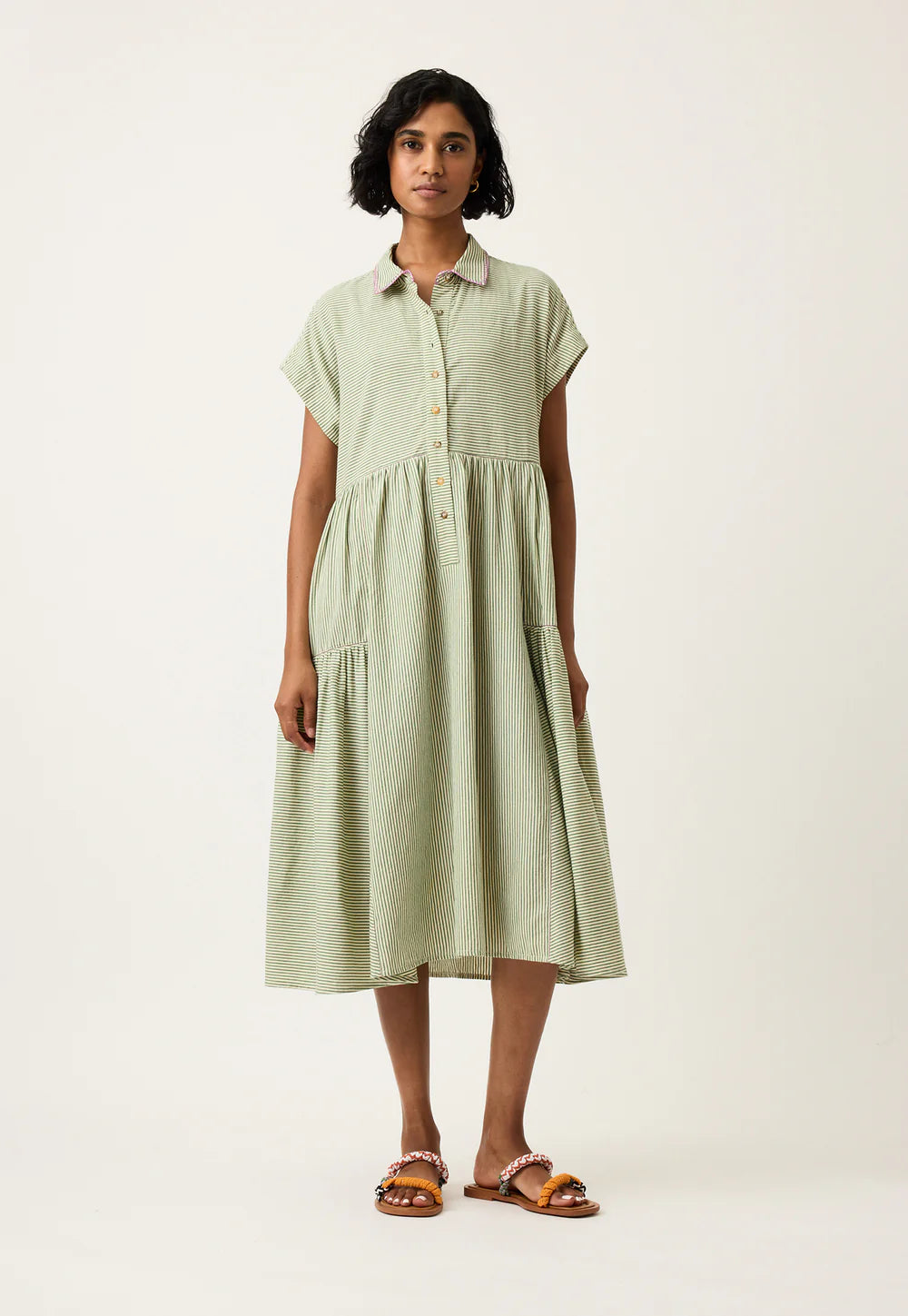 Nancybird Maja Dress -Green Stripe