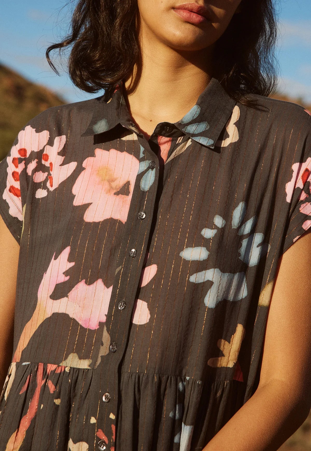 Nancybird Maja Dress - Watercolour Charcoal