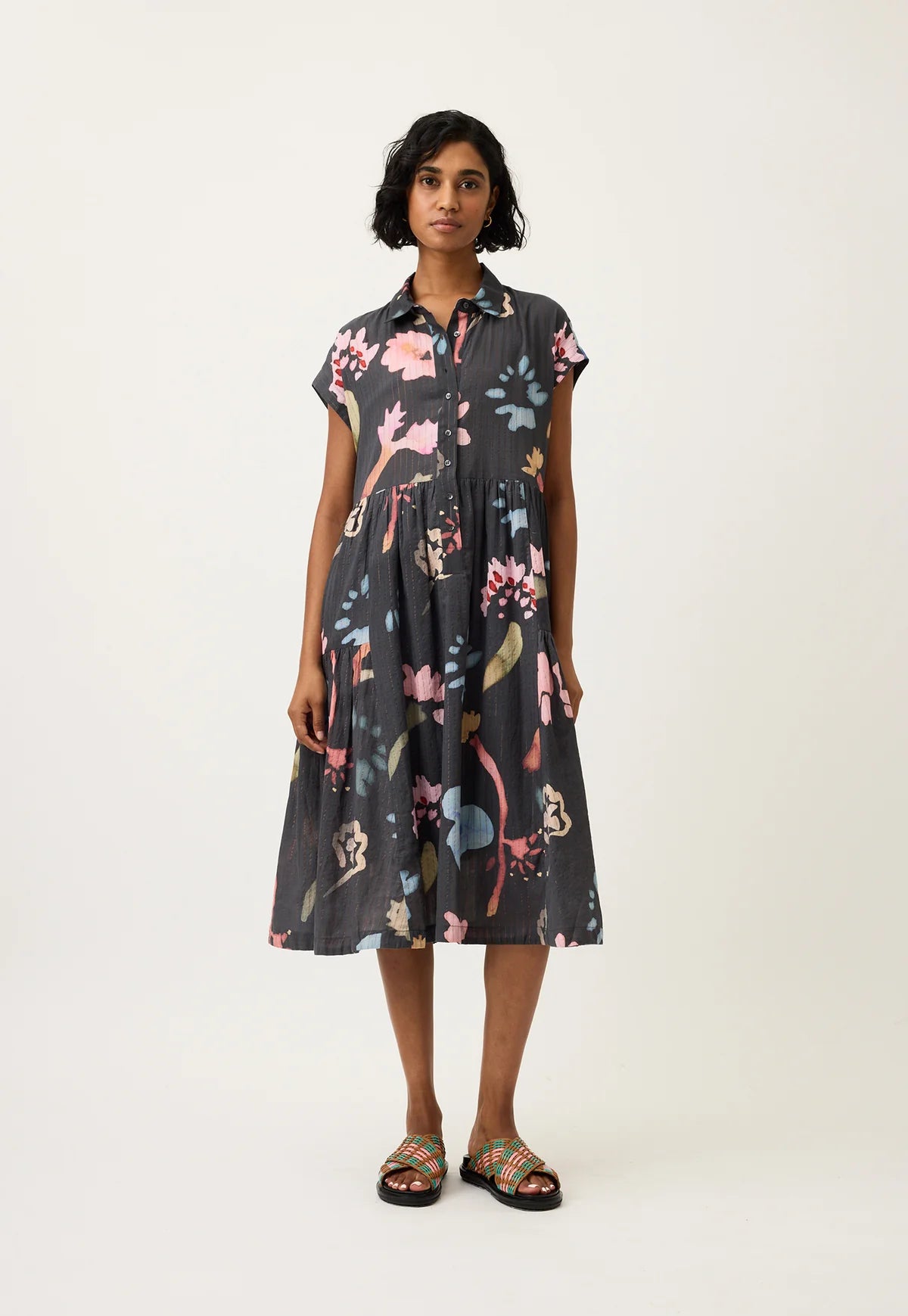 Nancybird Maja Dress - Watercolour Charcoal