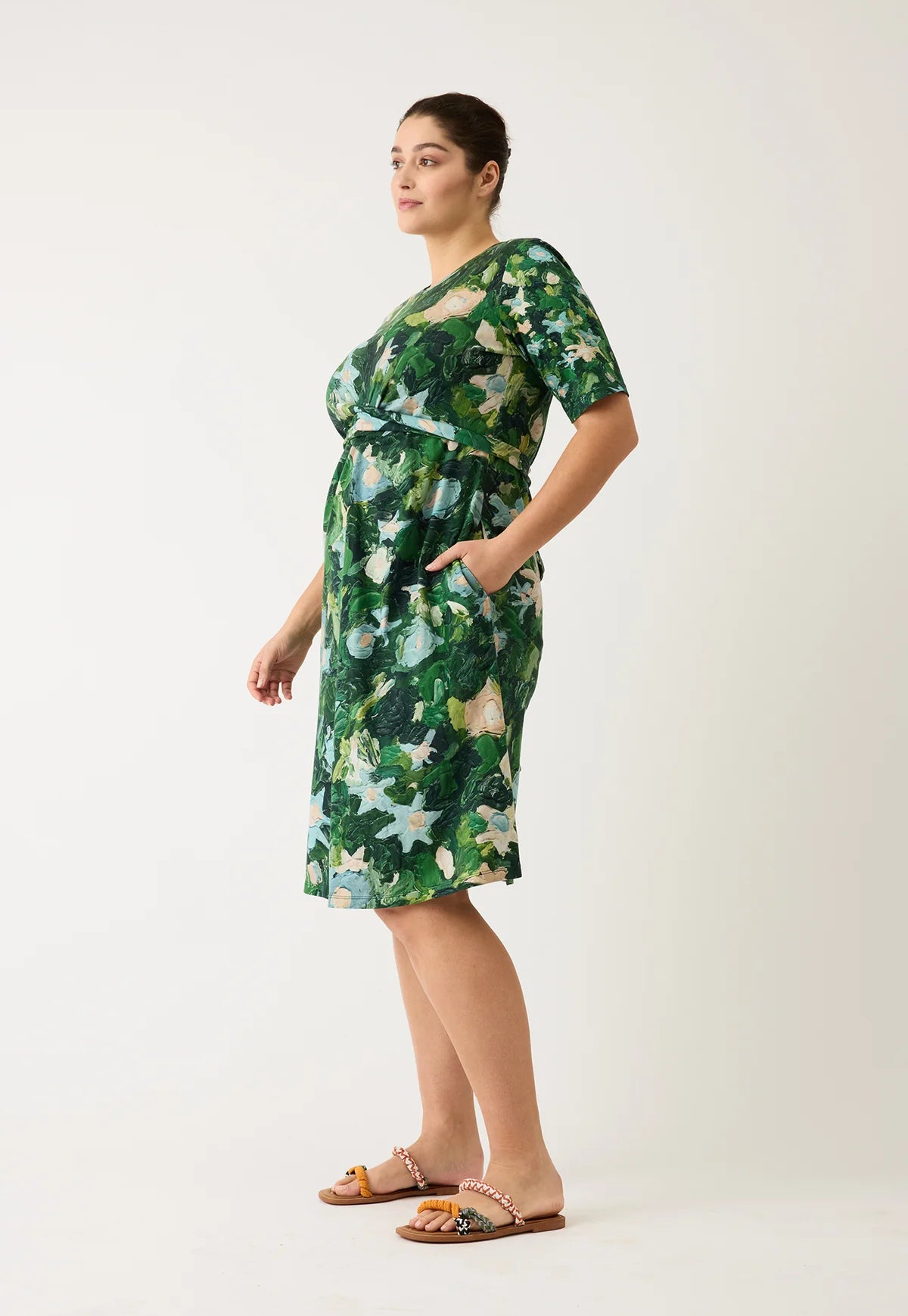 Nancybird Terra Short Sleeve Wrap Dress - Garden