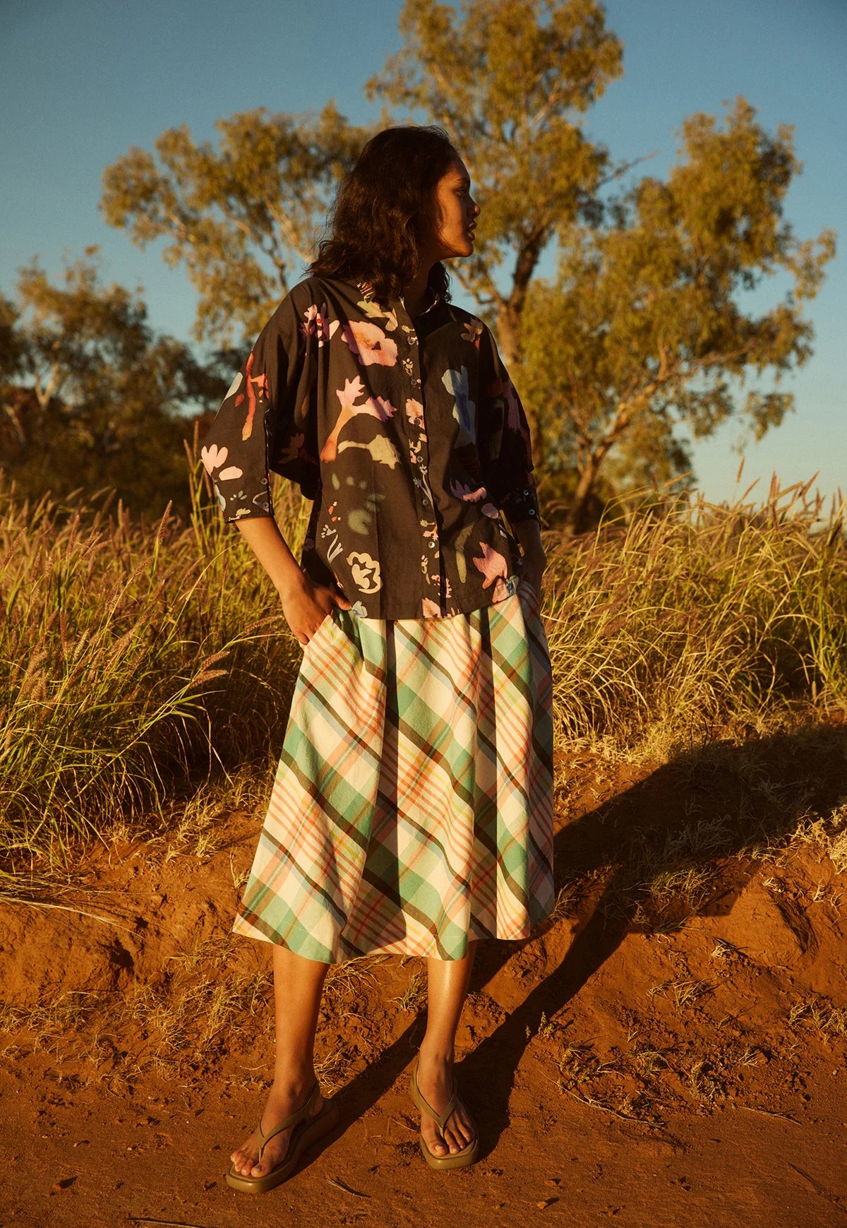 Nancybird Wave Skirt - Summer Check