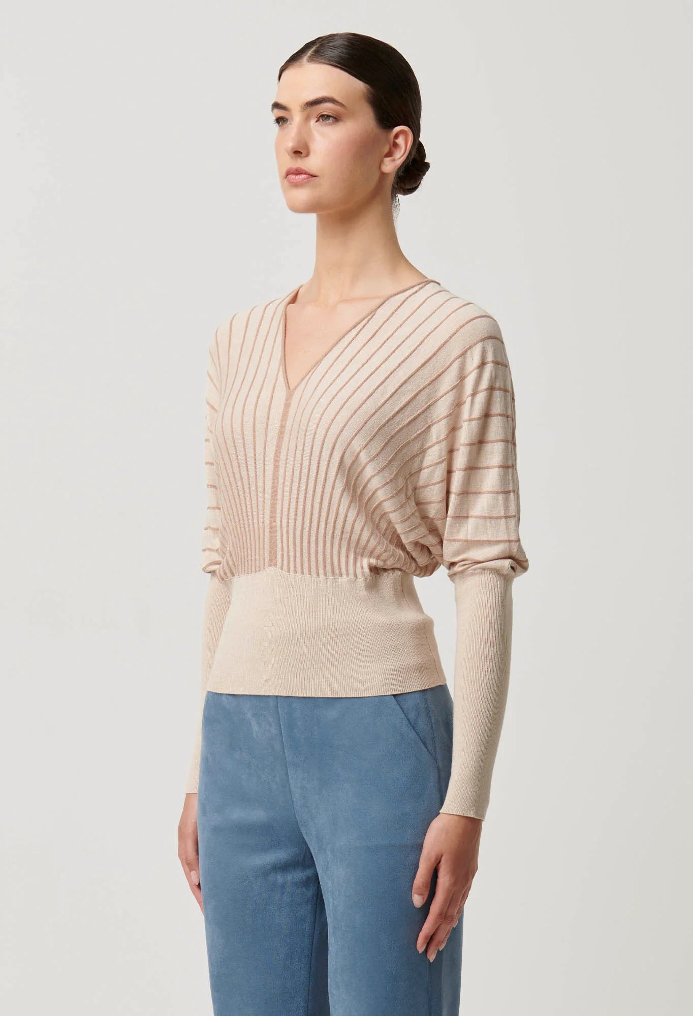 Once Was Francine Stripe Knit Top - Buckwheat