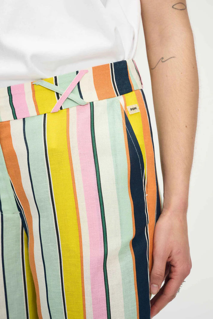 POM Amsterdam Linen Pants - Paradise Stripes