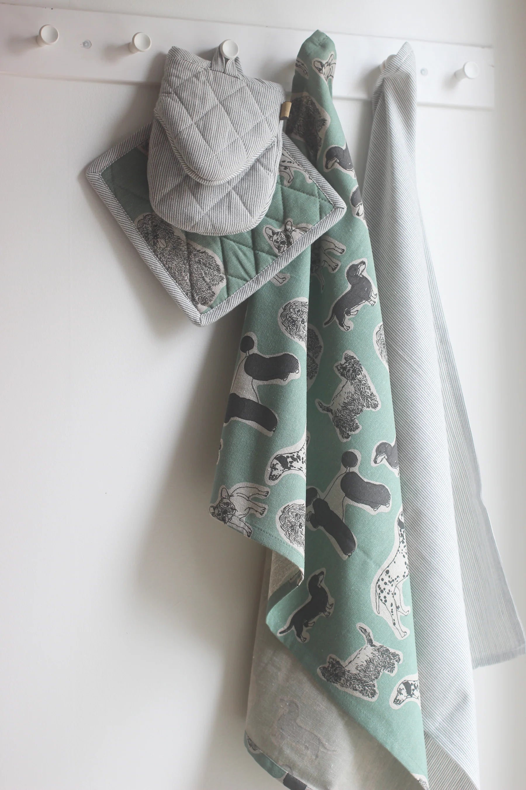 Raine & Humble Woof Tea Towel 2pk - Aqua