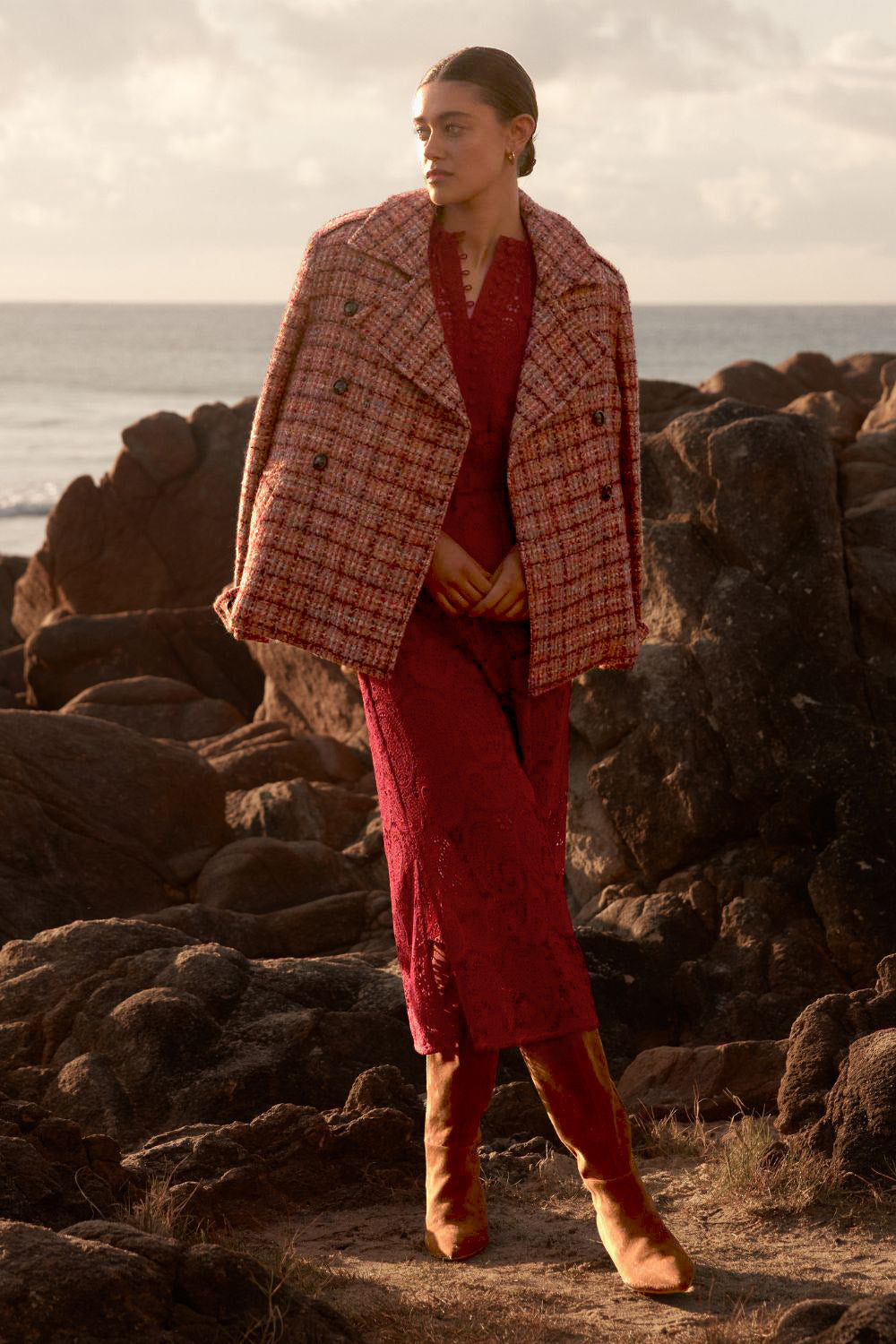 Zoe Kratzmann Revel Coat - Berry Check