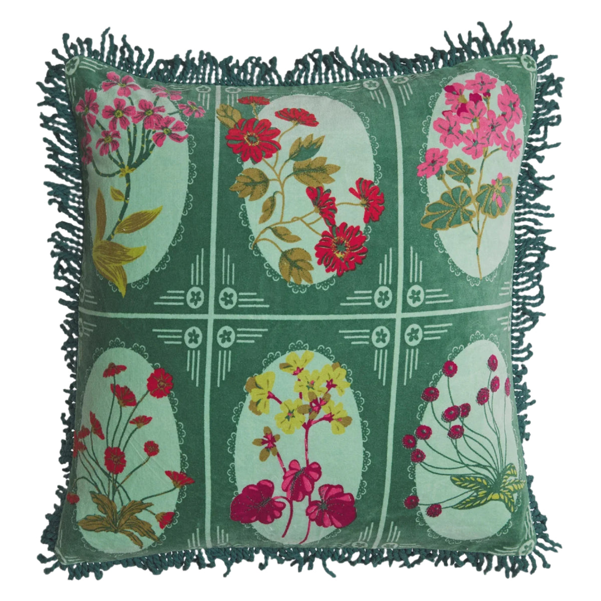 Sage and Clare Gigi Velvet Cushion - Forest