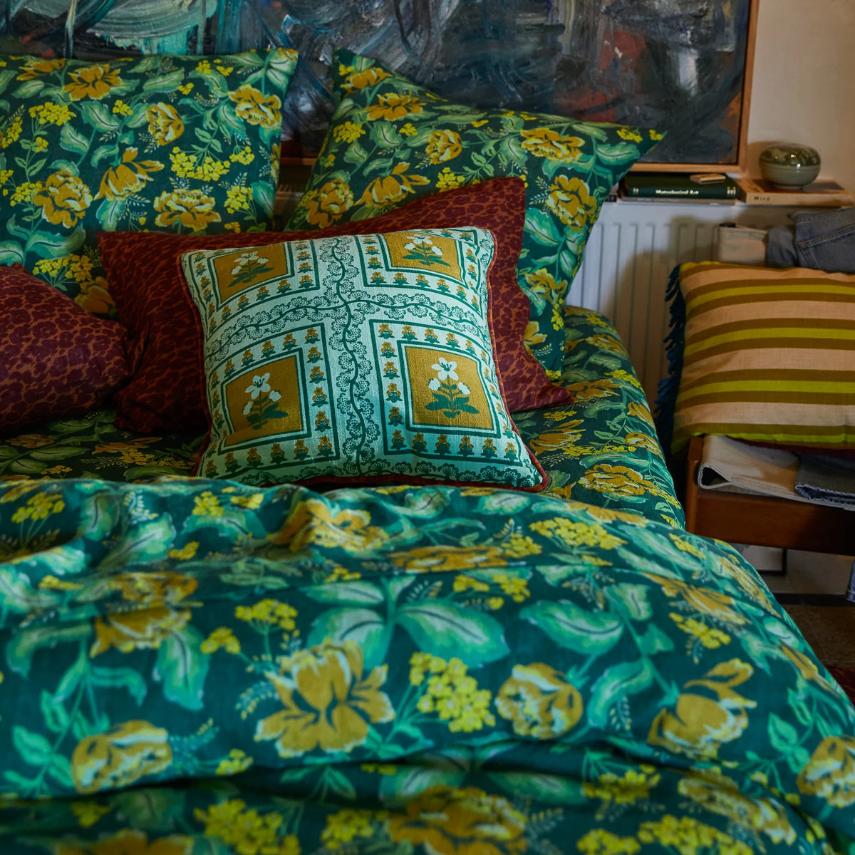 Sage and Clare Claire Reversible Cushion - Jade