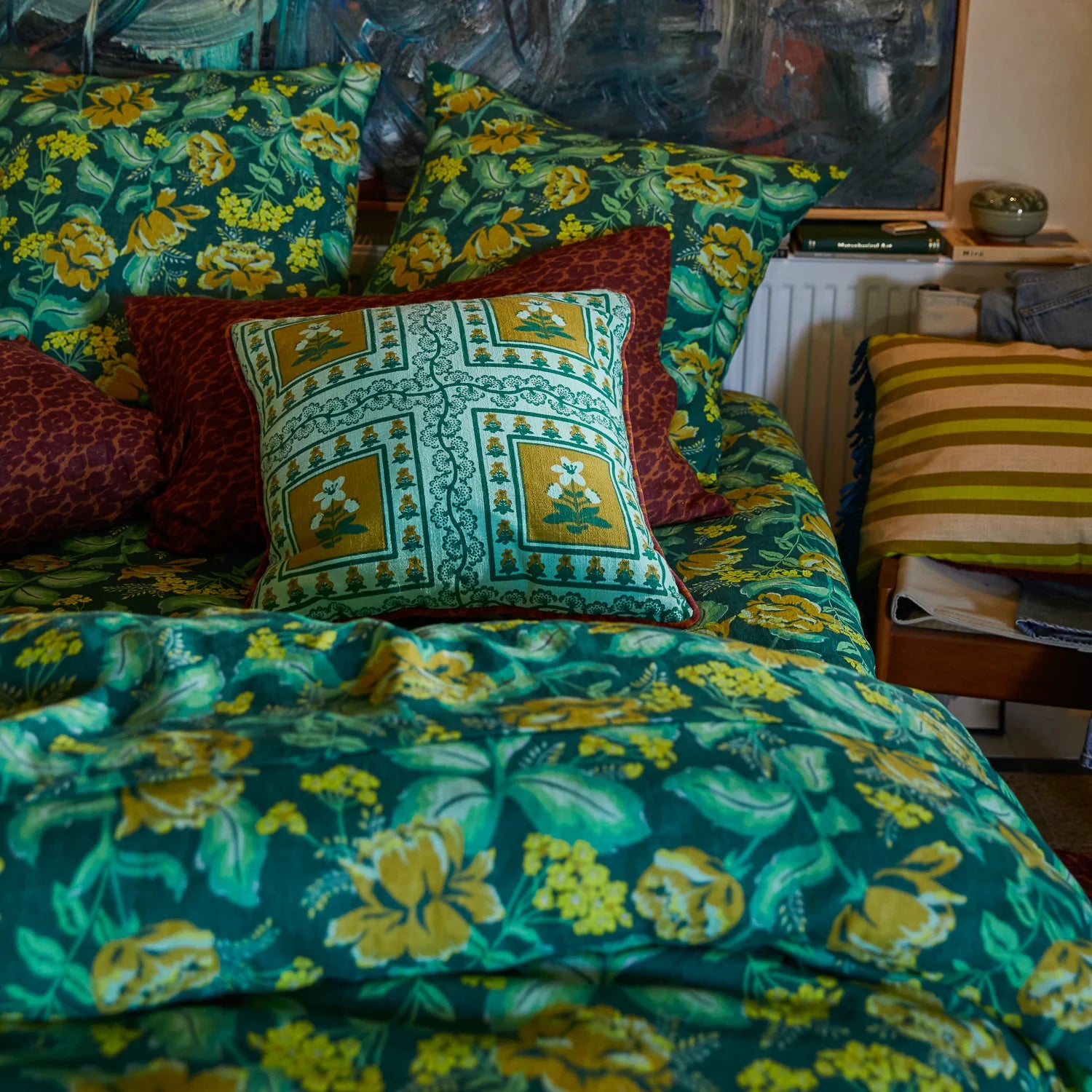Sage and Clare Claire Reversible Cushion - Jade