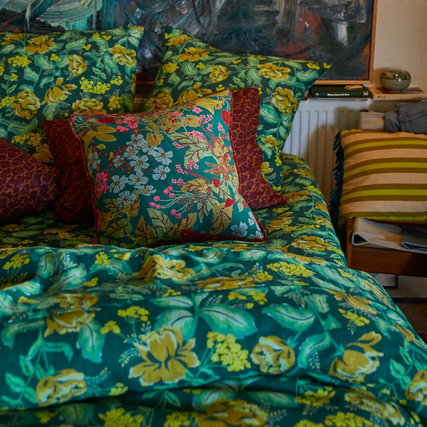 Sage and Clare Claire Reversible Cushion - Jade