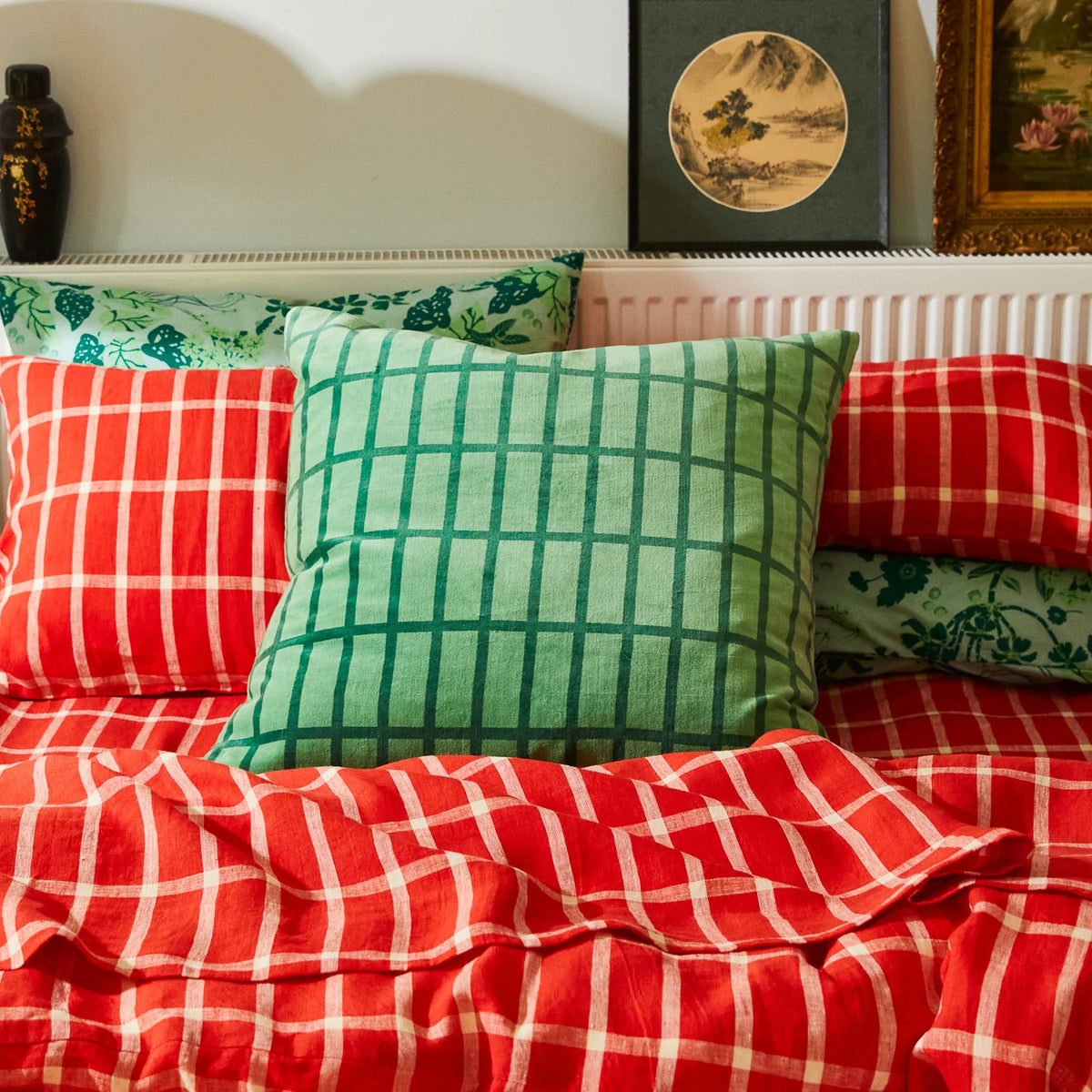 Sage and Clare Remi Velvet Cushion - Emerald