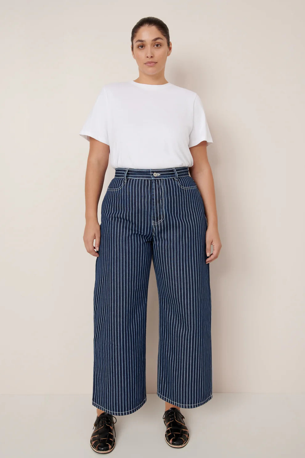 Kowtow Sailor Jeans - Chalk Stripe