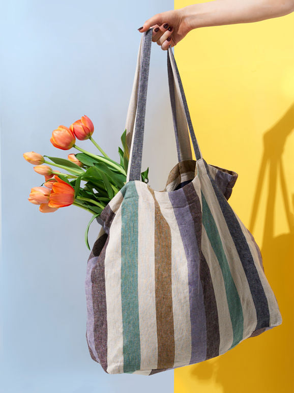 Citta Marra Striped Market Bag - Multi