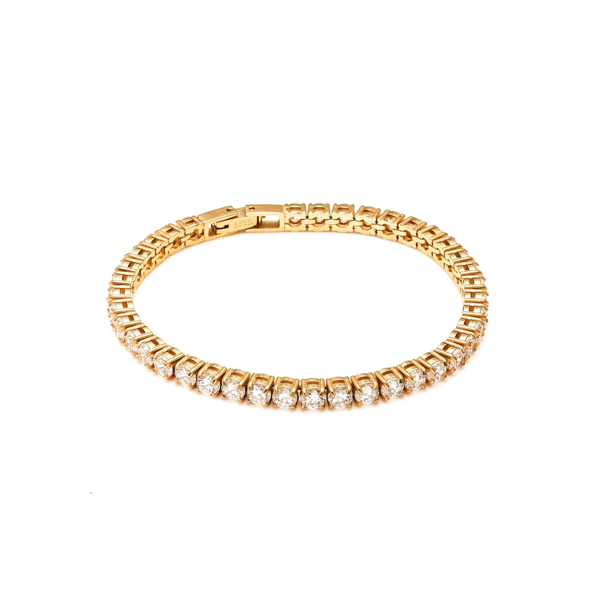 Silk & Steel Tennis Bracelet - Gold
