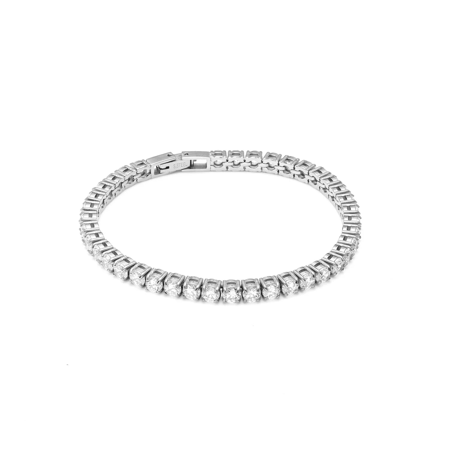 Silk & Steel Tennis Bracelet - Silver