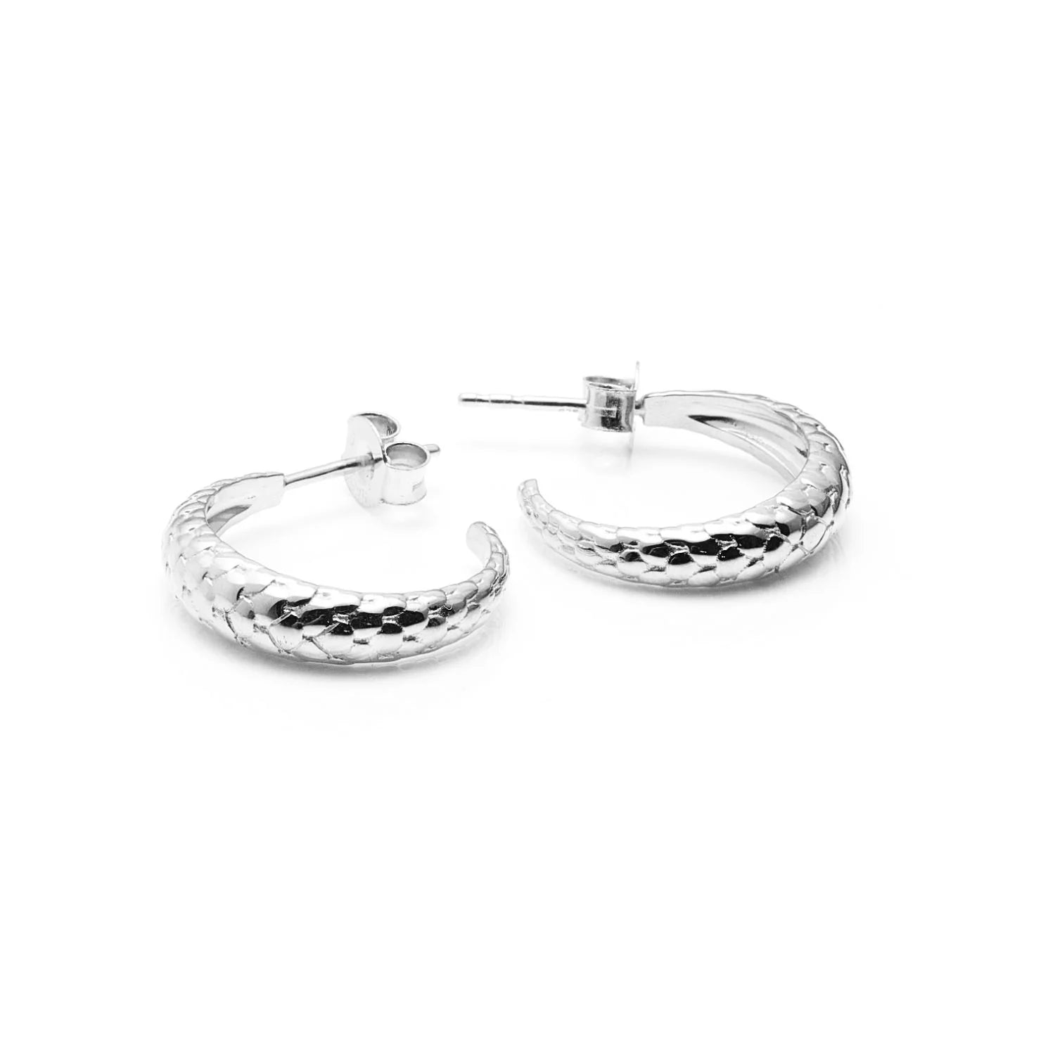 Silk & Steel Medium Infinity Hoops - Silver