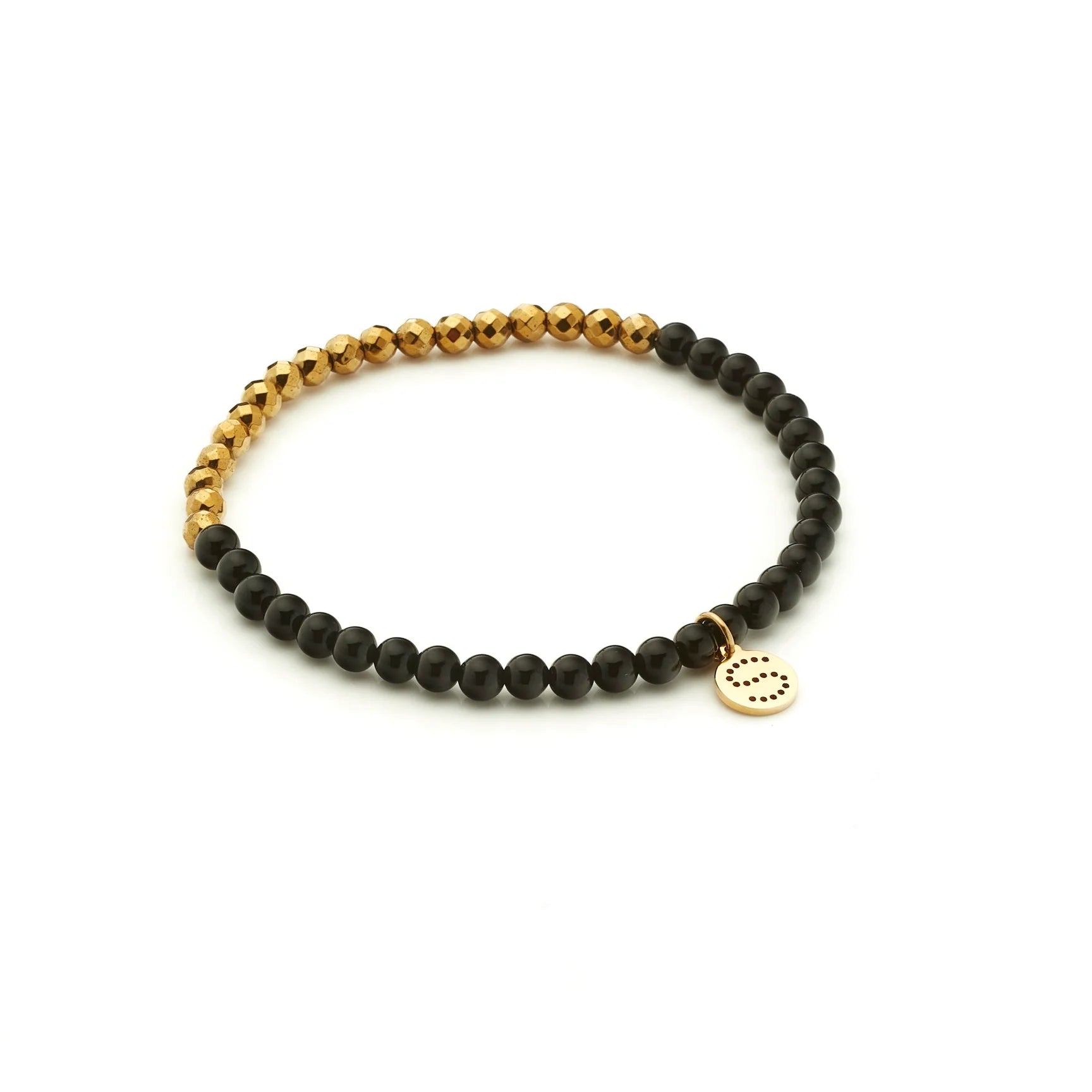 silk & steel party at the front bracelet black onyx gold