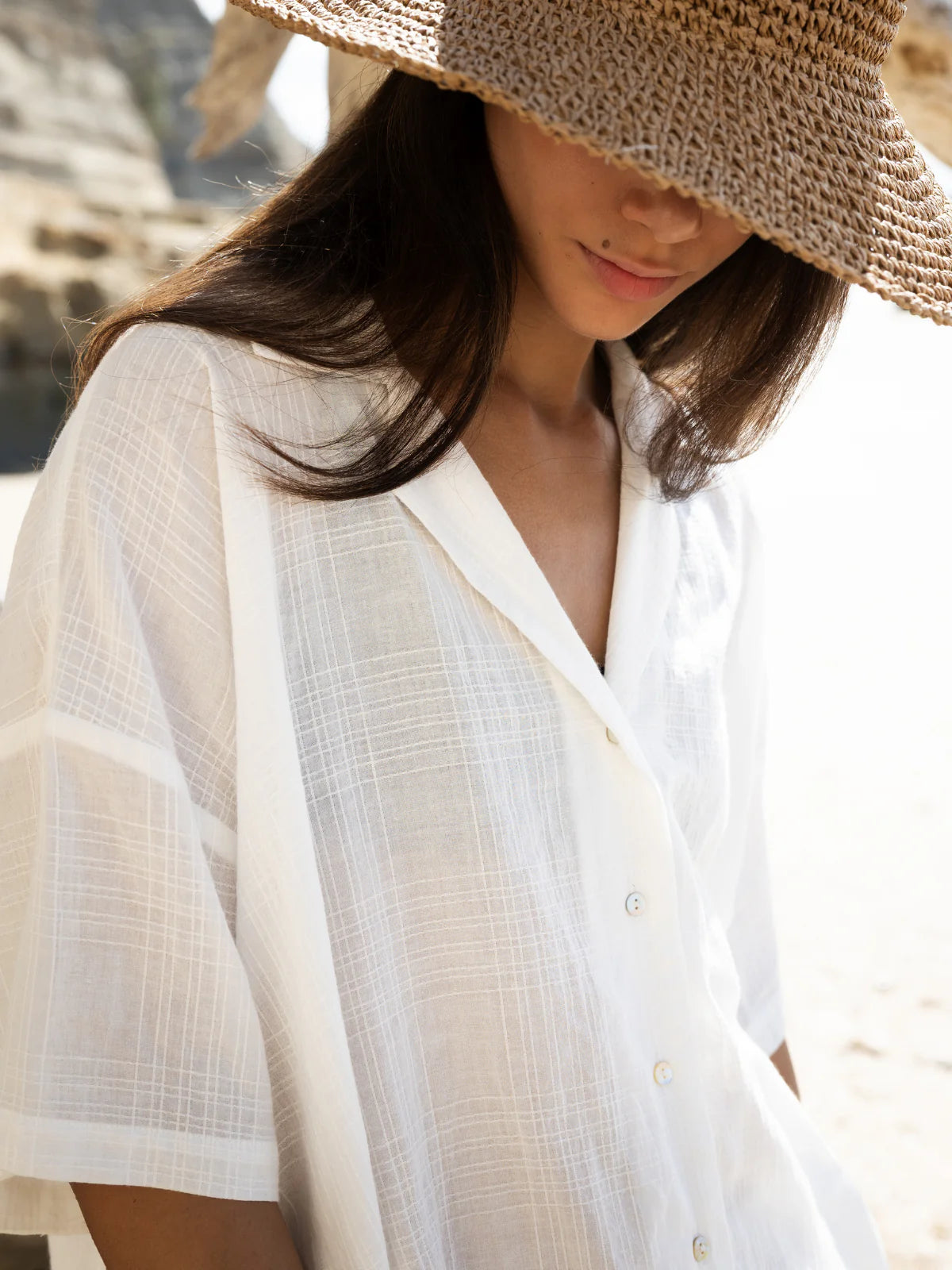 Sophie Short Sleeve Shirt - Chalk Check