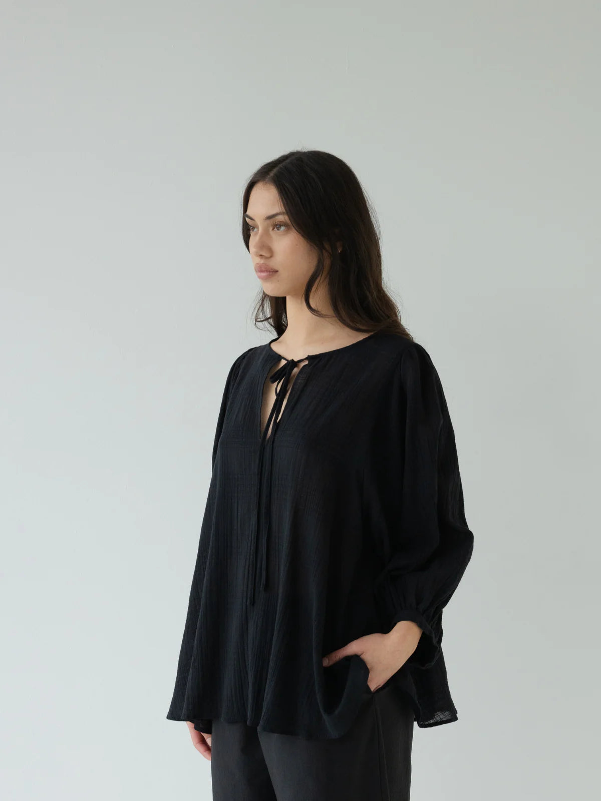 Sophie Tie Top - Black Check