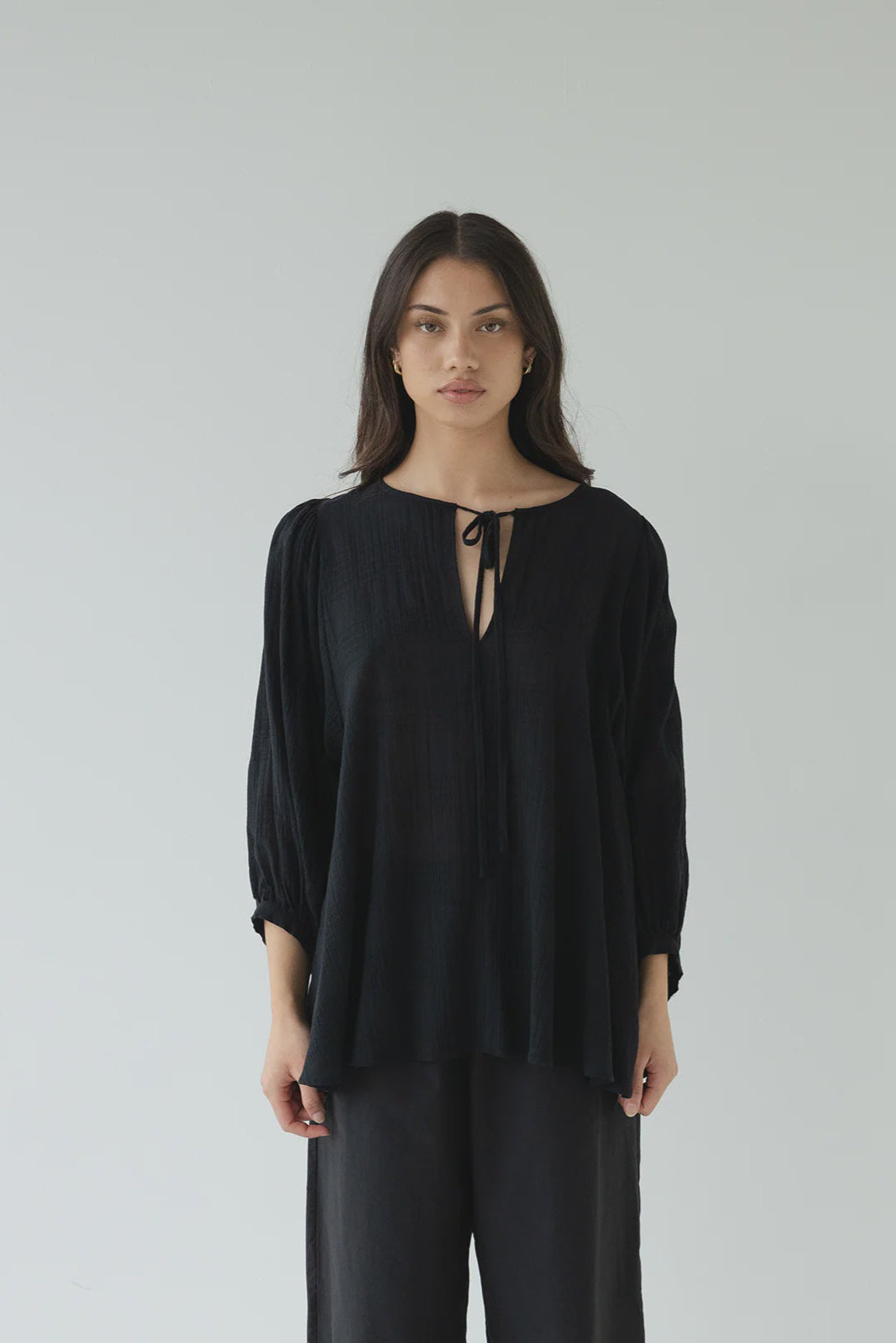 Sophie Tie Top - Black Check