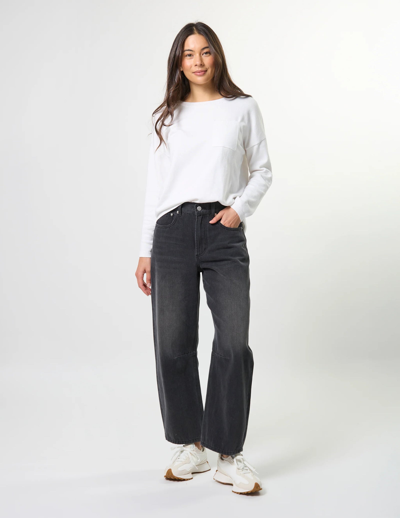 Stella and Gemma Carson Barrel Jean - Slate Grey
