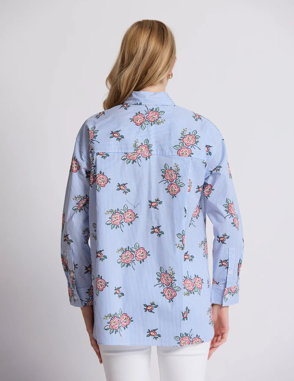 Stella and Gemma Estella Shirt - Floral Blue Stripe