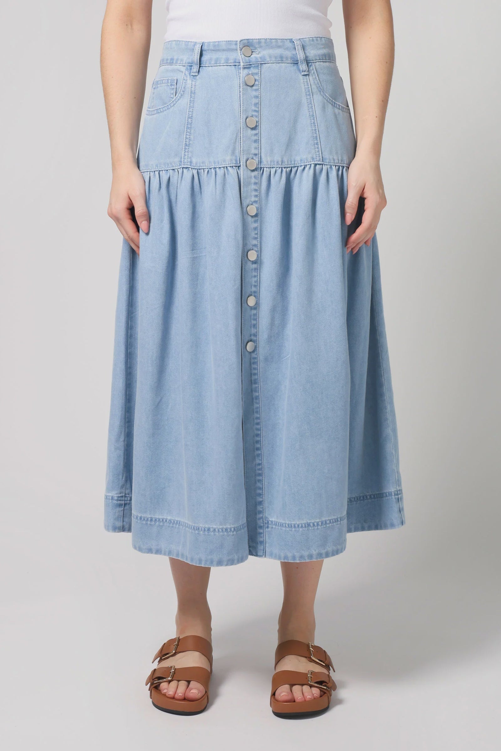Stella and Gemma Lou Skirt - Light Denim