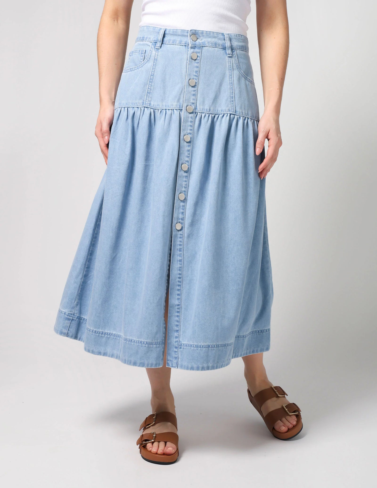 Stella and Gemma Lou Skirt - Light Denim