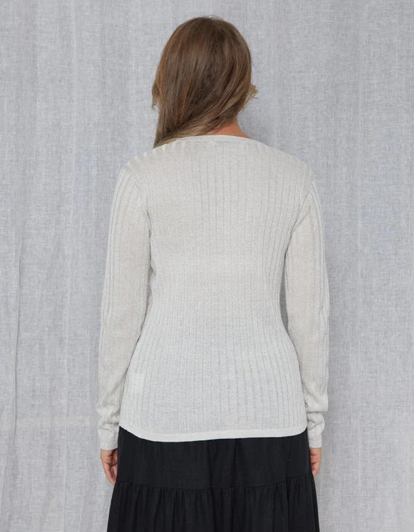 Silver clearance lurex cardigan