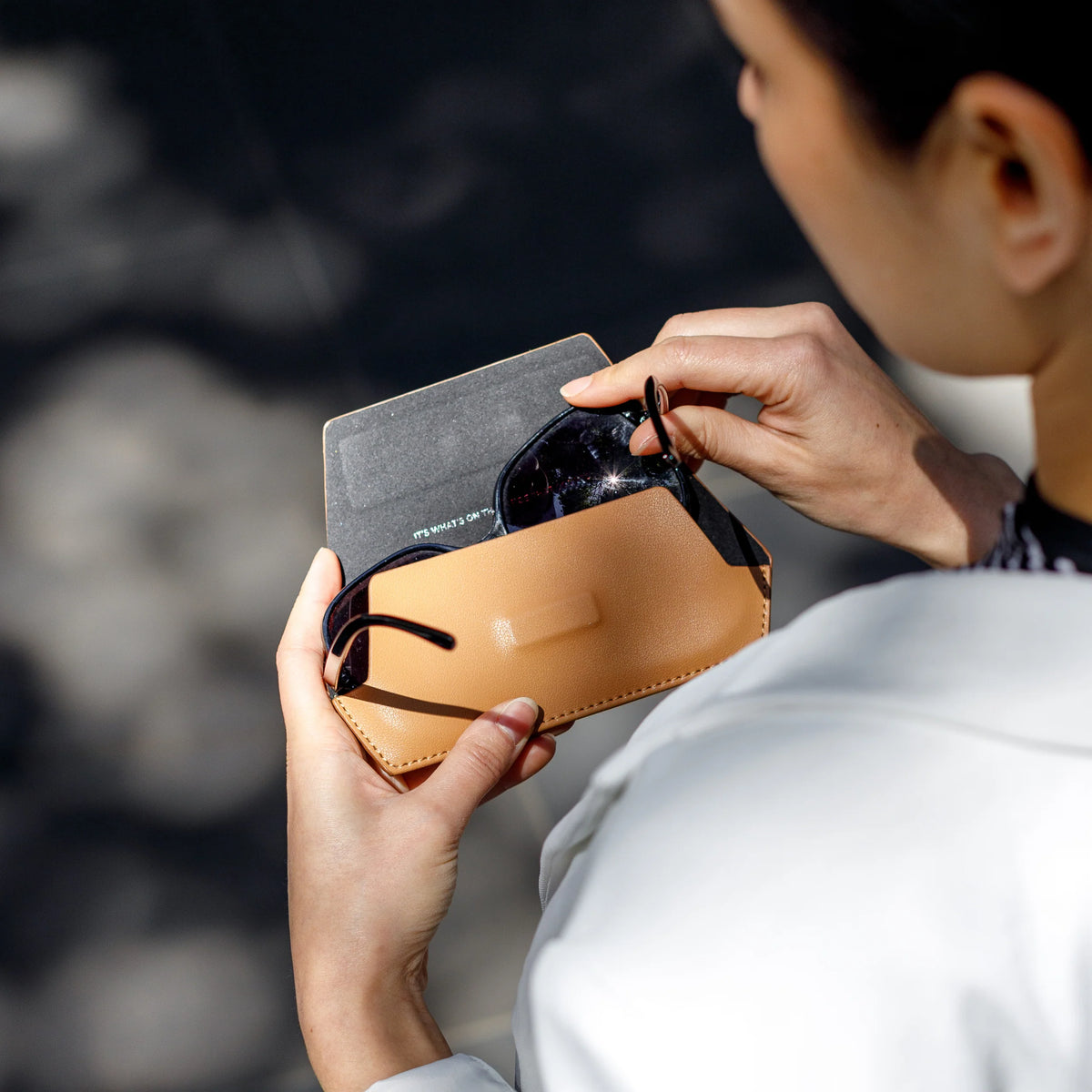 Fox and Leo Slimline Glasses Case - Tan