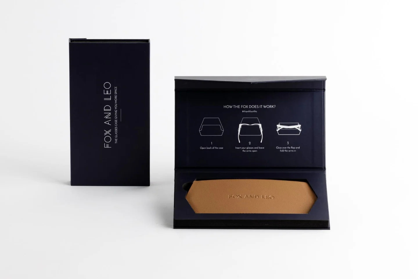 Fox and Leo Slimline Glasses Case - Tan