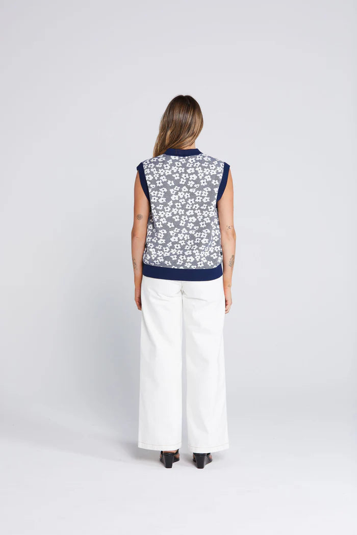 Thing Thing Fairway Flowers Polo - Bleached Navy