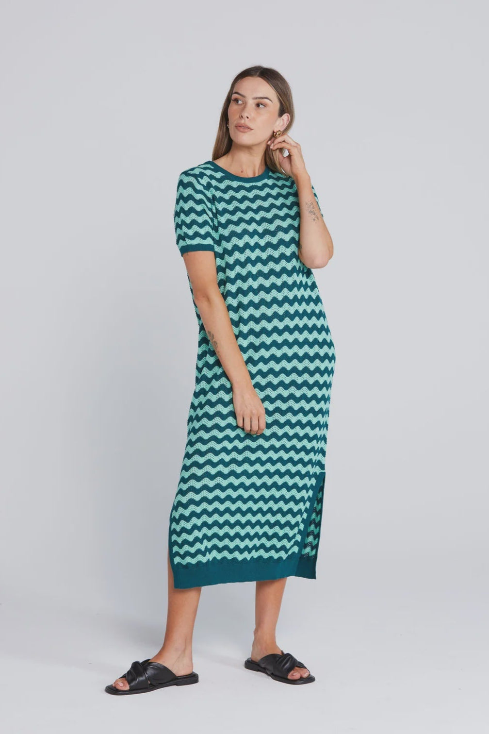 Thing Thing Squiggle Dress - Sage & Cypress