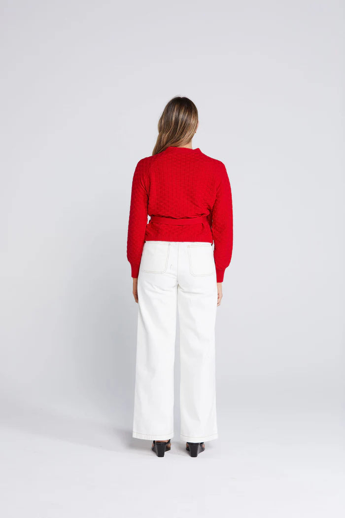 Thing Thing Wrapt Cardigan - Sizzling Scarlet