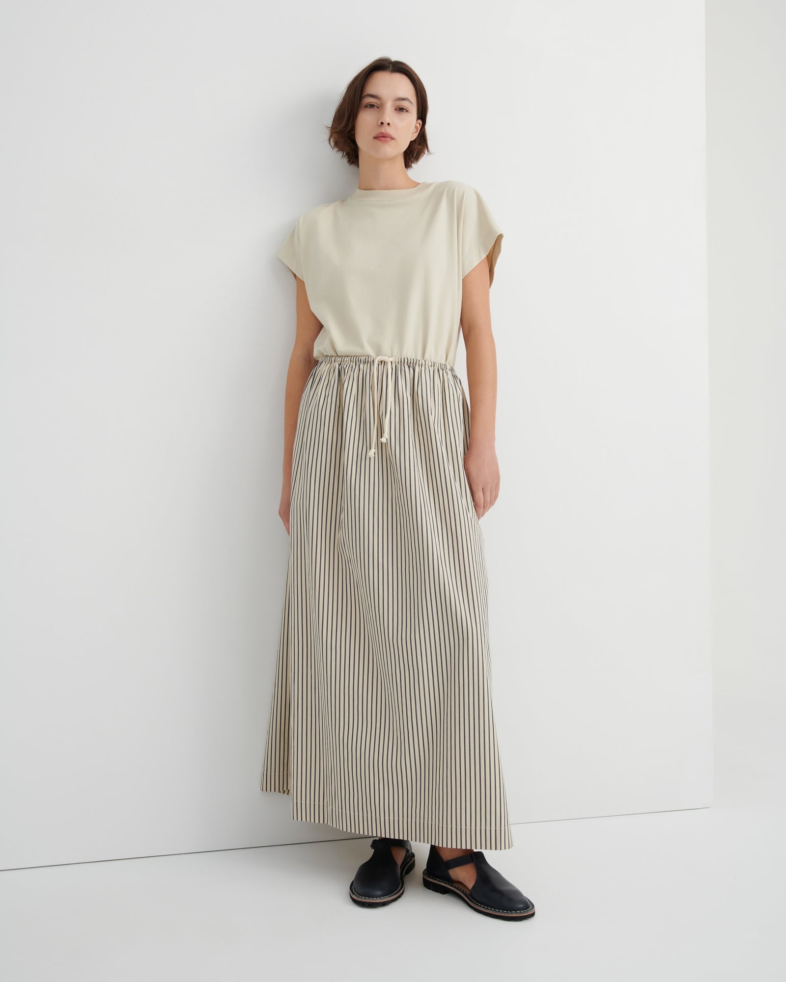 Kowtow Linear Skirt - Ecru Stripe