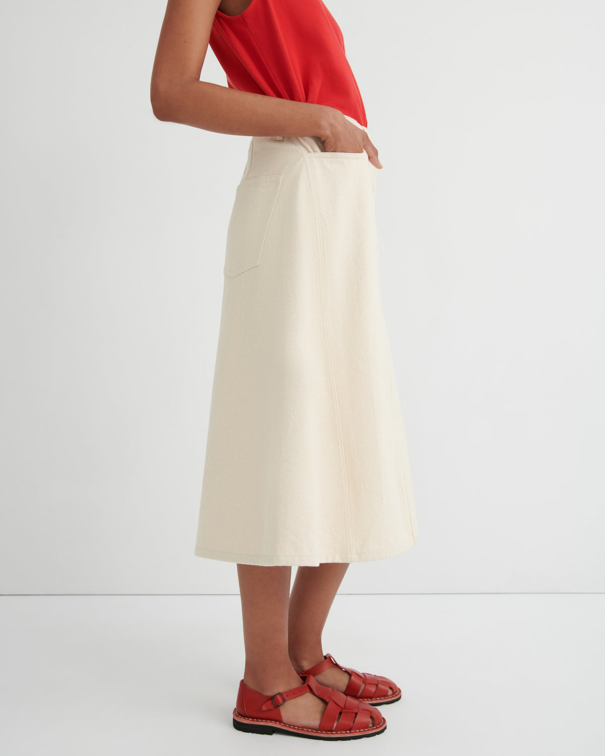 Kowtow Jubilee Skirt - Ecru Denim