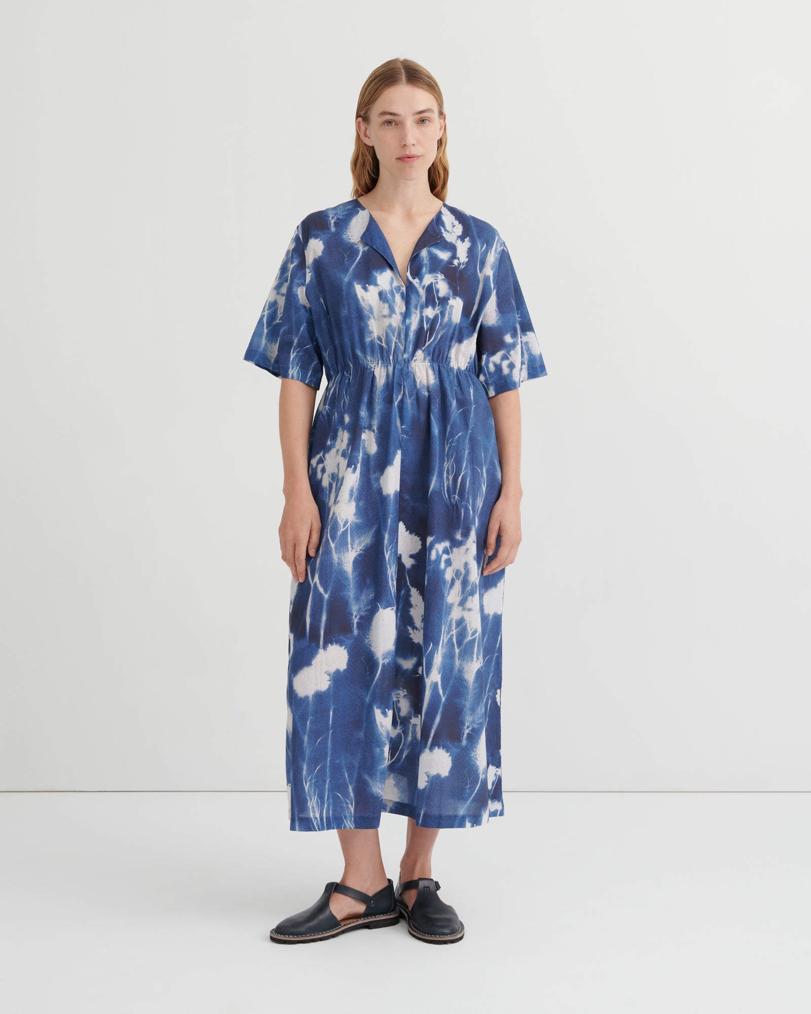 Kowtow Nigella Dress - Cyanotype Floral