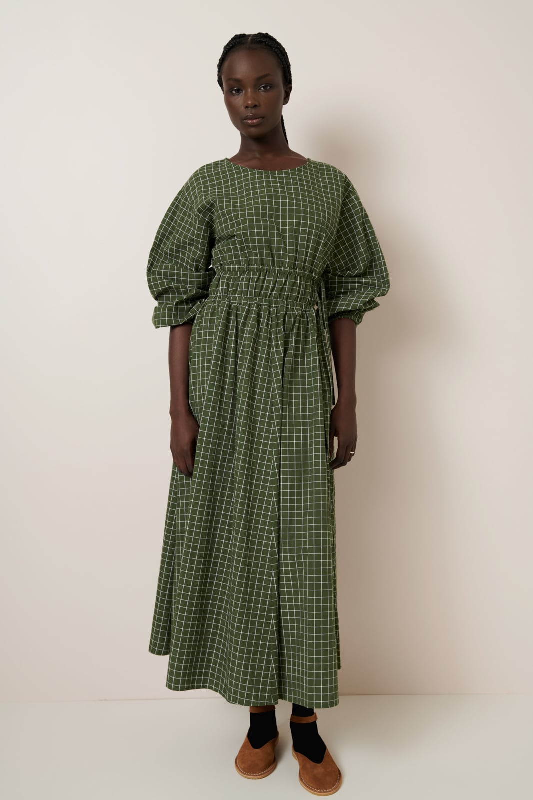Kowtow Aspen Dress - Forest Grid