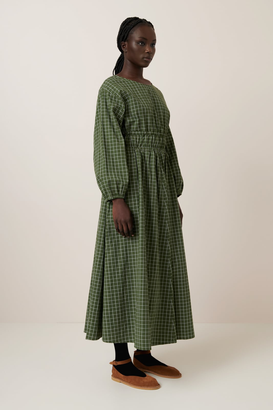 Kowtow Aspen Dress - Forest Grid
