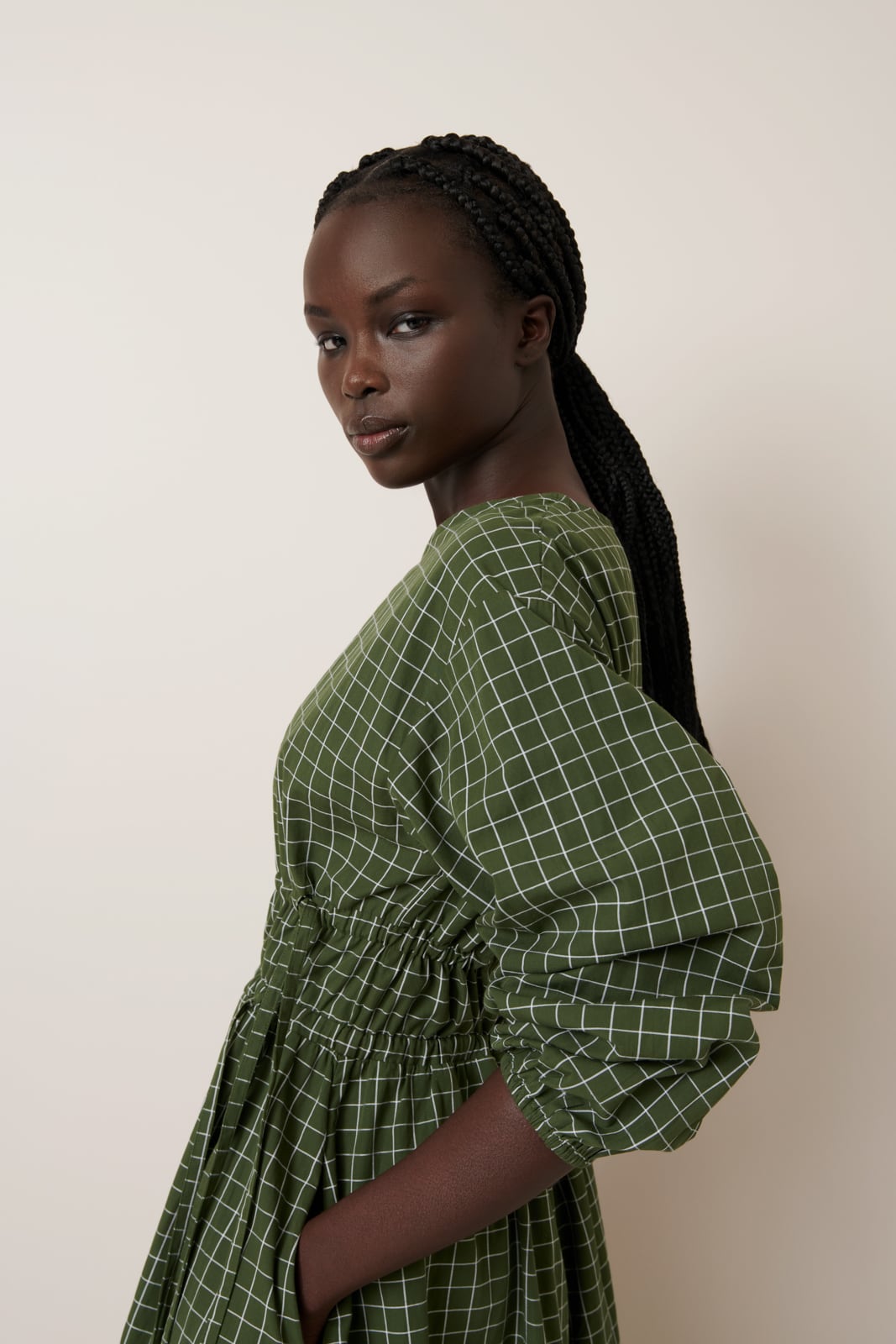 Kowtow Aspen Dress - Forest Grid