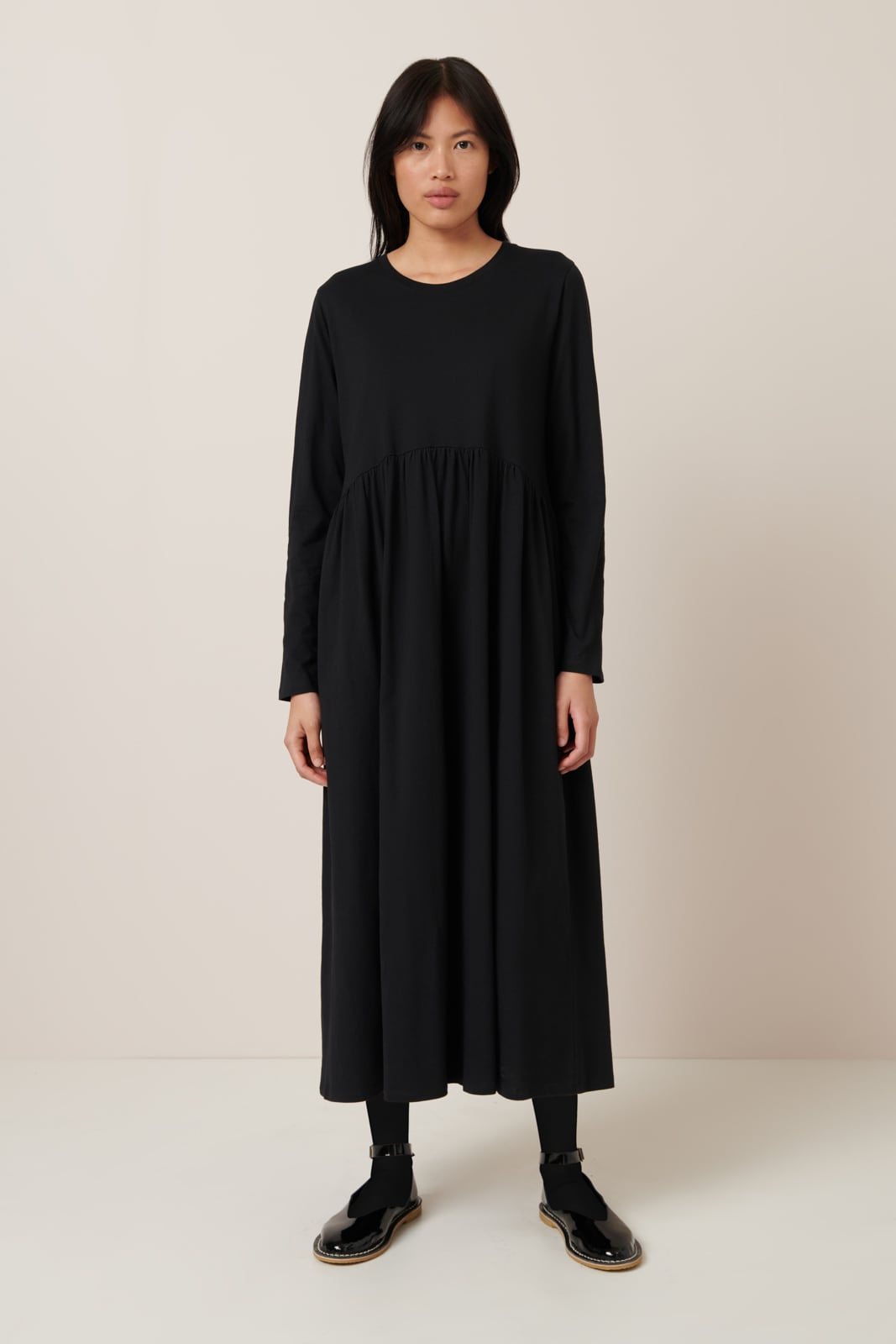 Kowtow Long Sleeve Gather Dress - Black