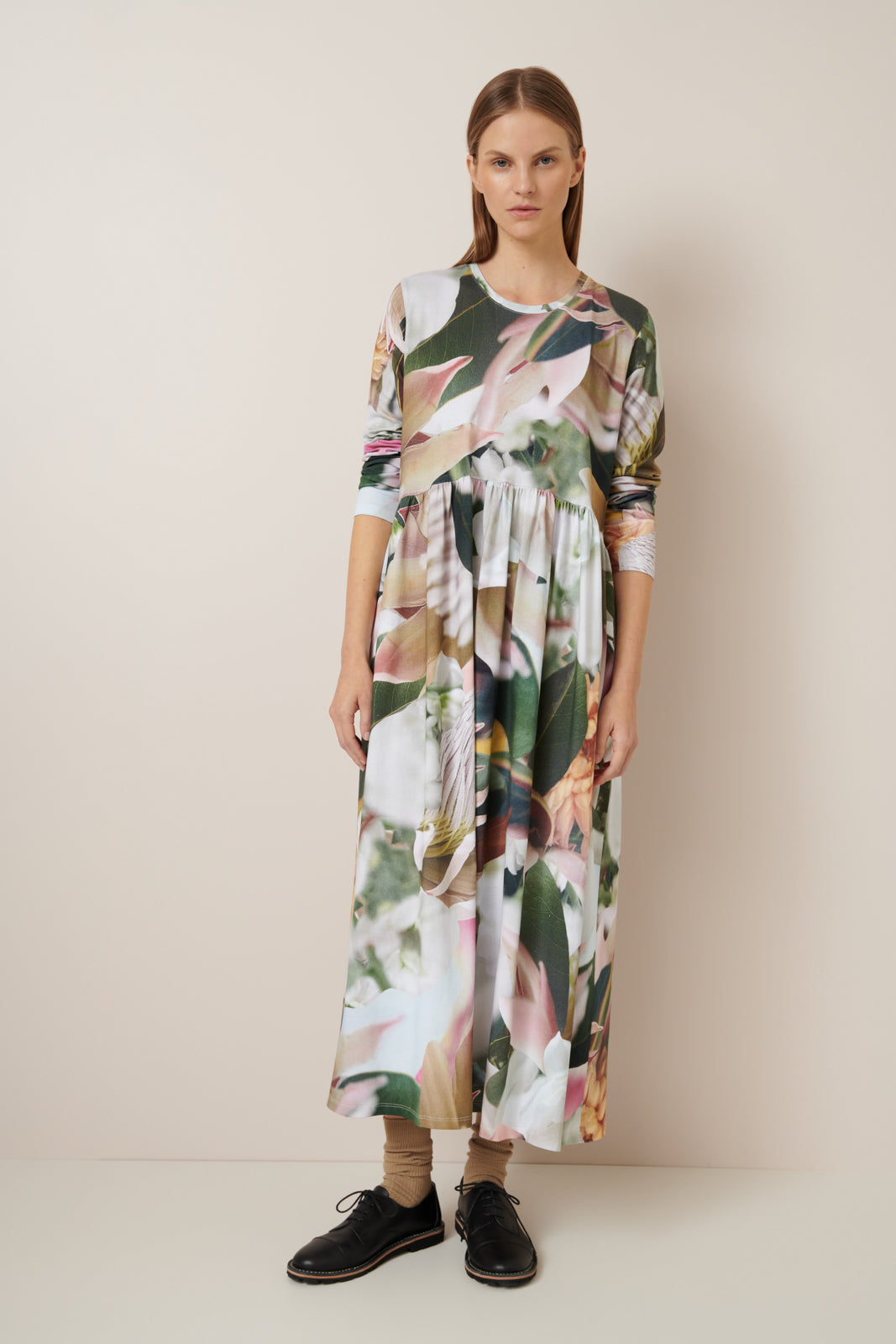 Kowtow Long Sleeve Gather Dress - Protea