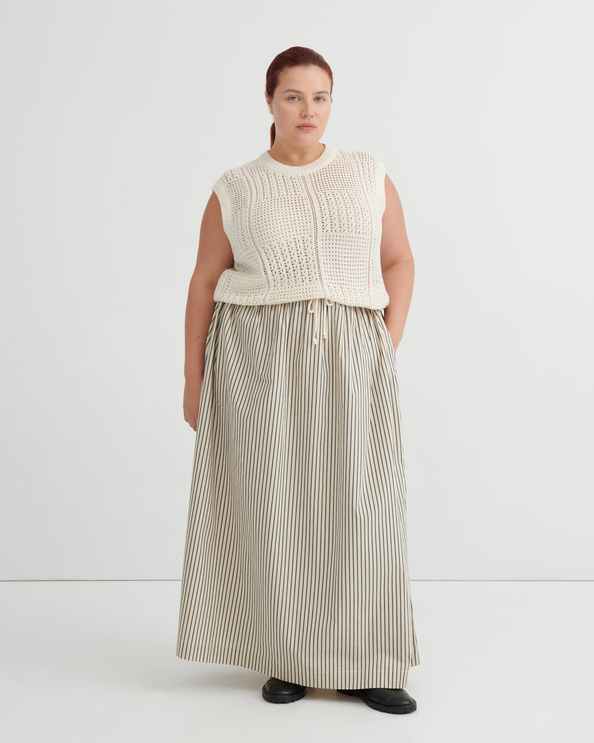 Kowtow Linear Skirt - Ecru Stripe