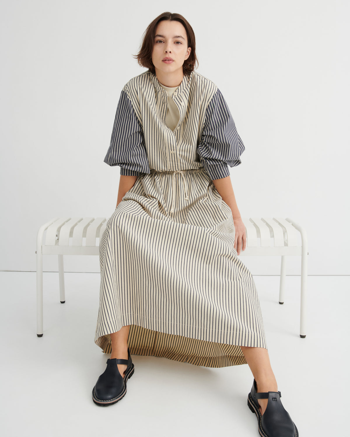 Kowtow Linear Skirt - Ecru Stripe