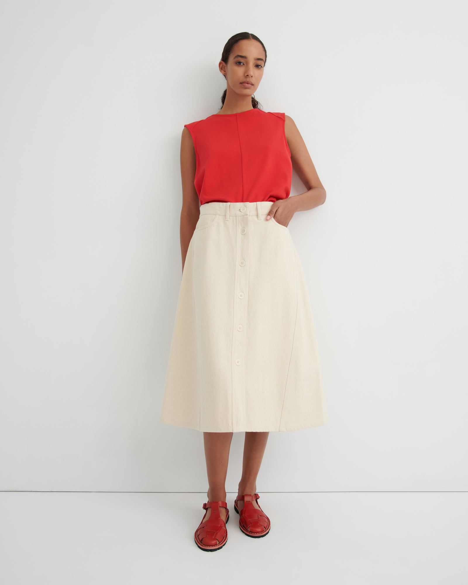 Kowtow Jubilee Skirt - Ecru Denim