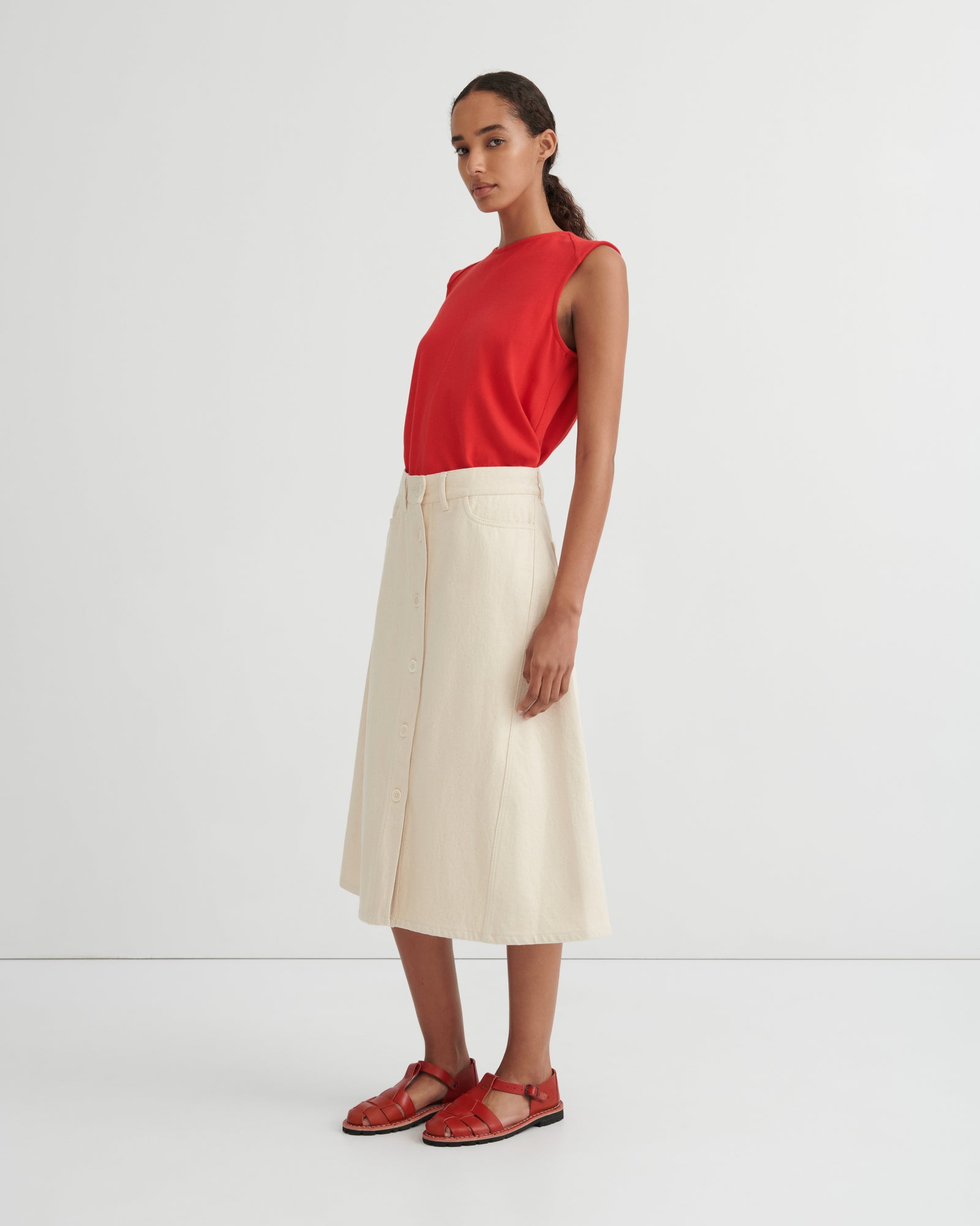 Kowtow Jubilee Skirt - Ecru Denim
