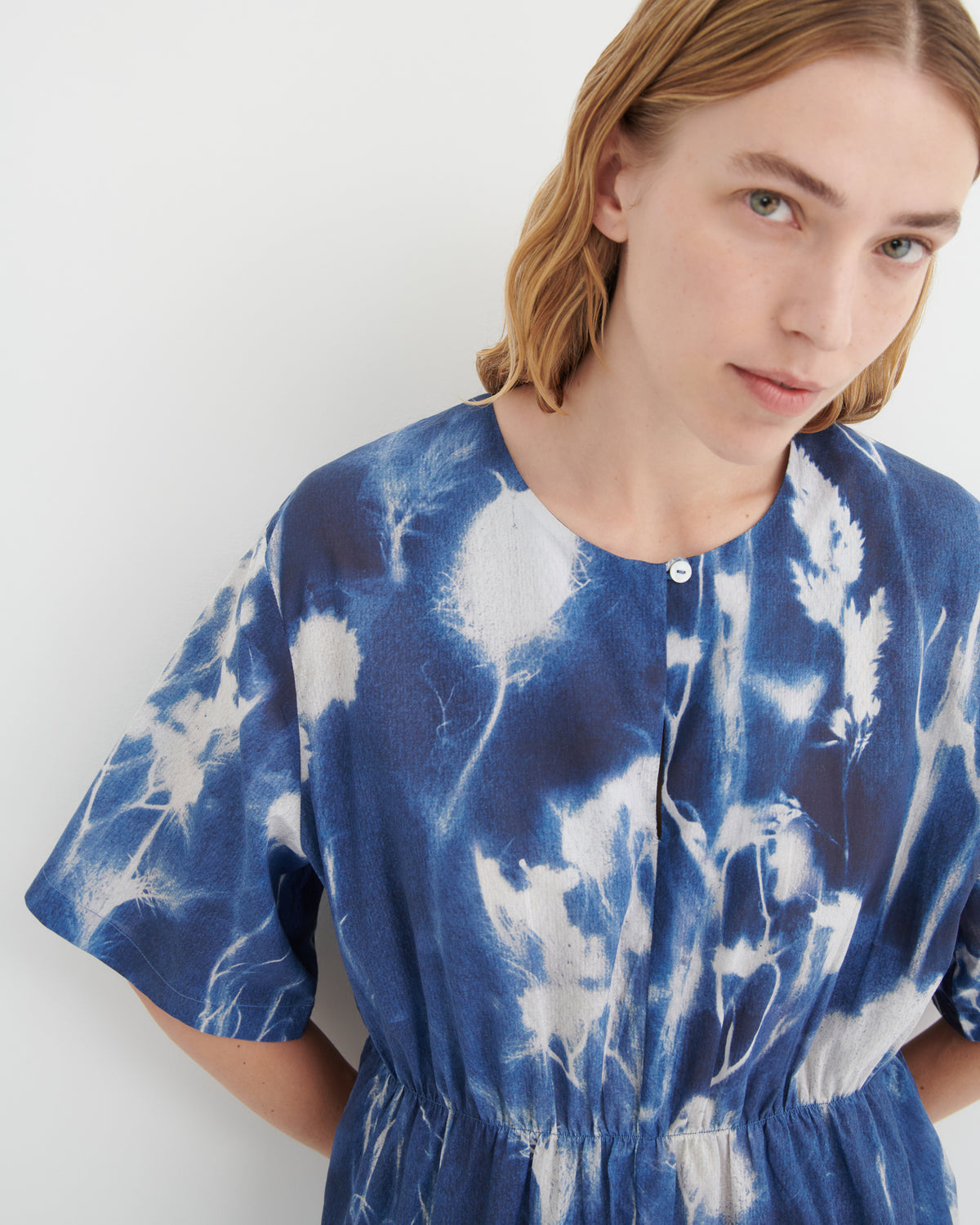 Kowtow Nigella Dress - Cyanotype Floral