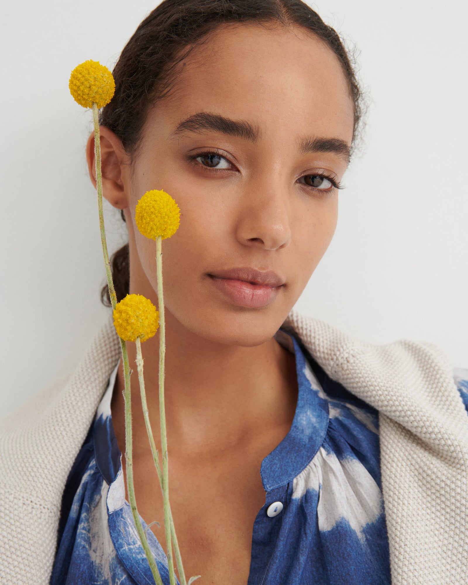 Kowtow Equinox Top - Cyanotype Floral