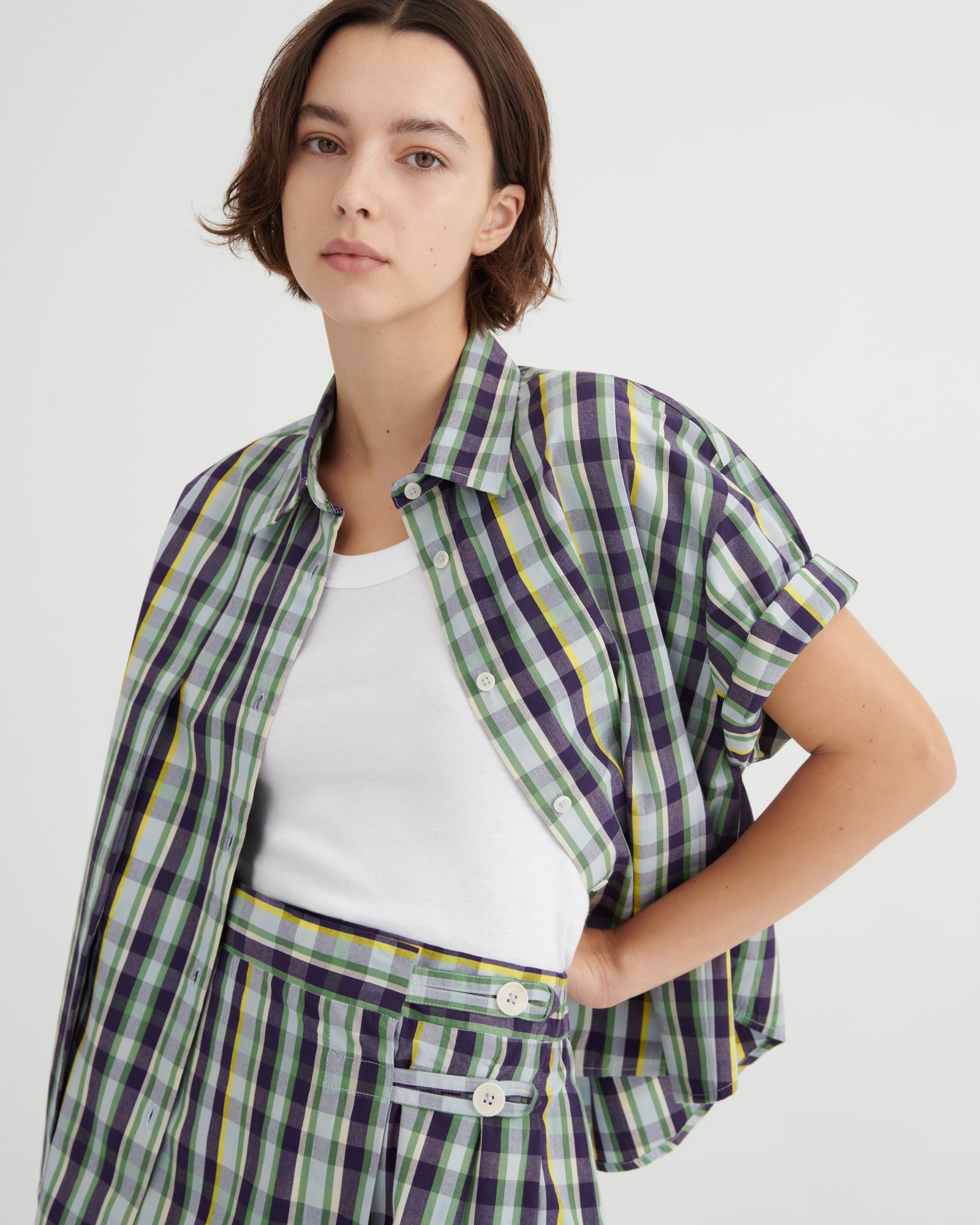 Kowtow Author Shirt - Violet Check