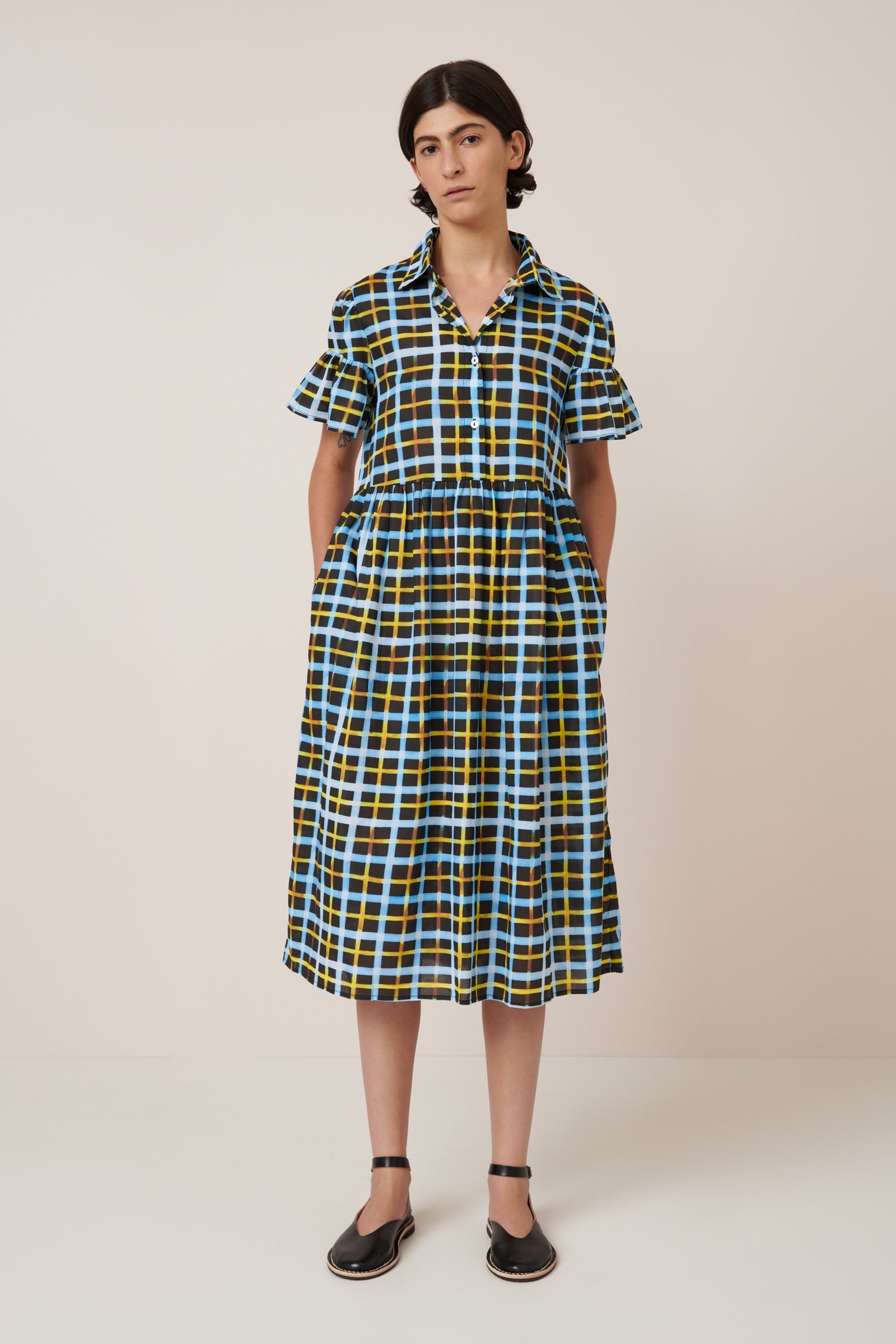Kowtow Impression Dress - Neon Tartan