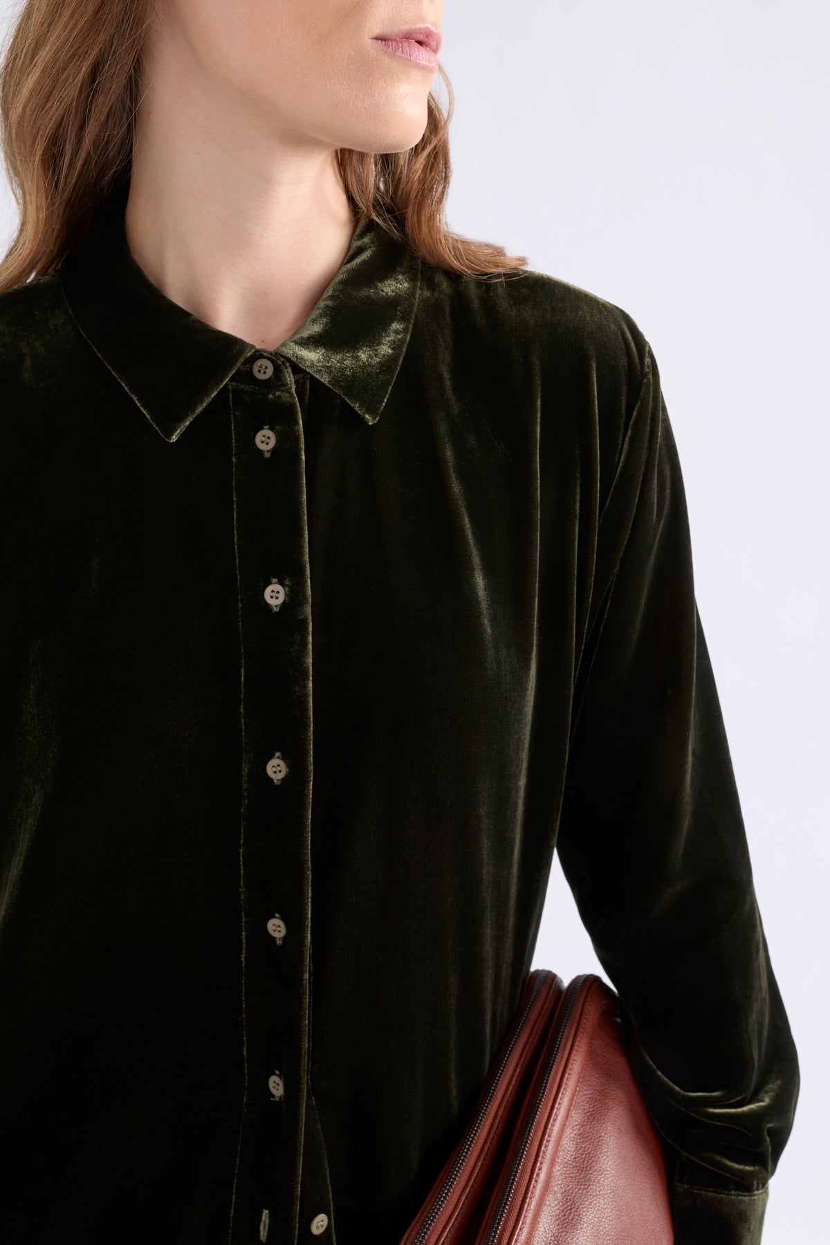 Elk Suuri Velvet Dress - Deep Olive
